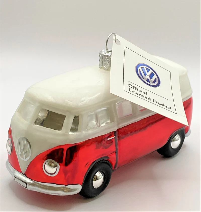 VW-Bus rot mit weissem Dach