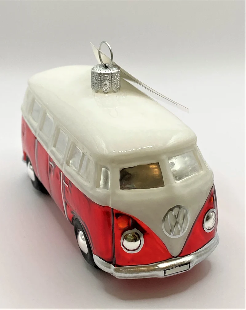 VW-Bus rot mit weissem Dach