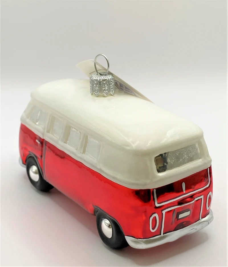 VW-Bus rot mit weissem Dach