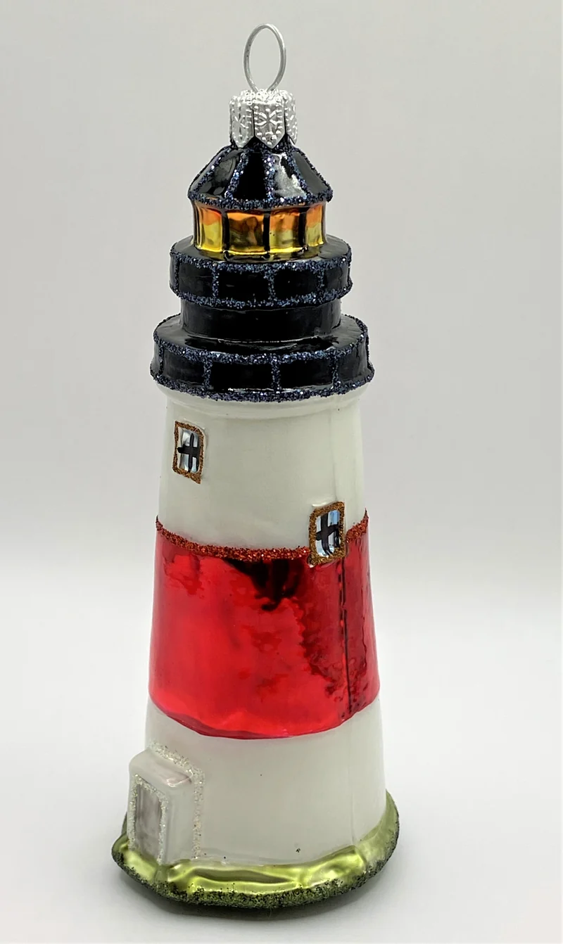 Weiss rot gestreifter Leuchtturm