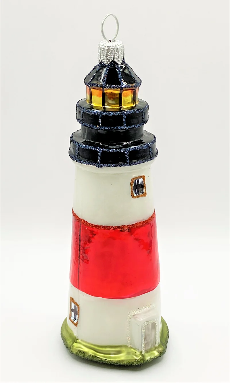 Weiss rot gestreifter Leuchtturm