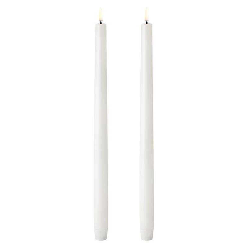 Uyuni LED Stabkerze, 2 Stück, Nordic White, 2,3 x 35 cm