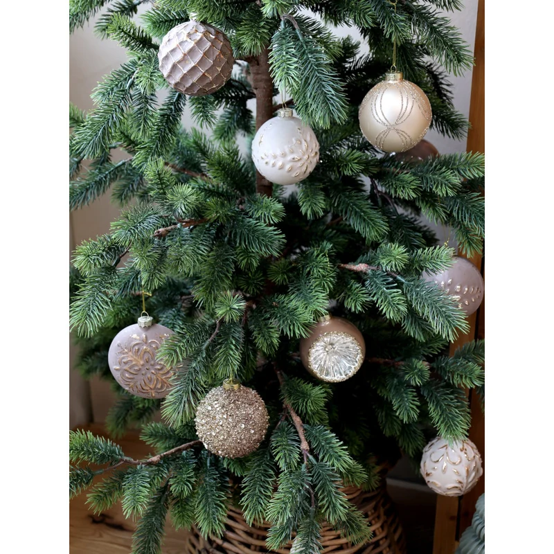 Chic Antique Weihnachtskugel mit Goldmuster