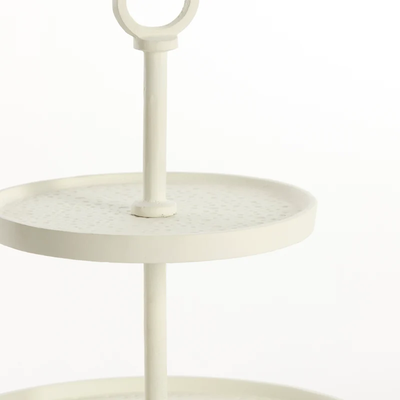 Etagere LUTEK 3 Ebenen in Creme Ø24x37 cm