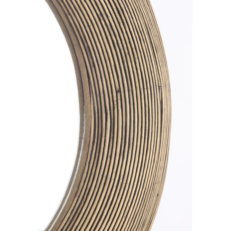 runder Dekospiegel PIEDRE, Rattan in braun ø71cm
