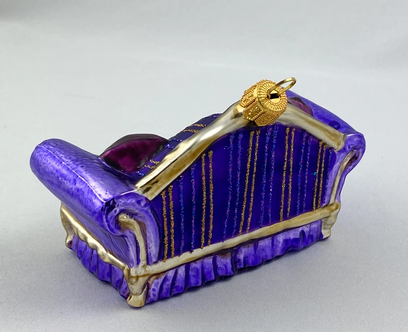 Sofa violet gestreift