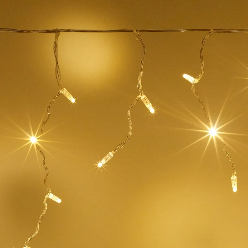 Core Connect 14m 448er LED Eiszapfen Lichterkette warmweiß koppelbar transparentes Kabel