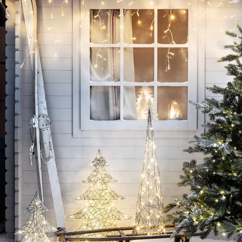 Core Connect 14m 448er LED Eiszapfen Lichterkette warmweiß koppelbar transparentes Kabel