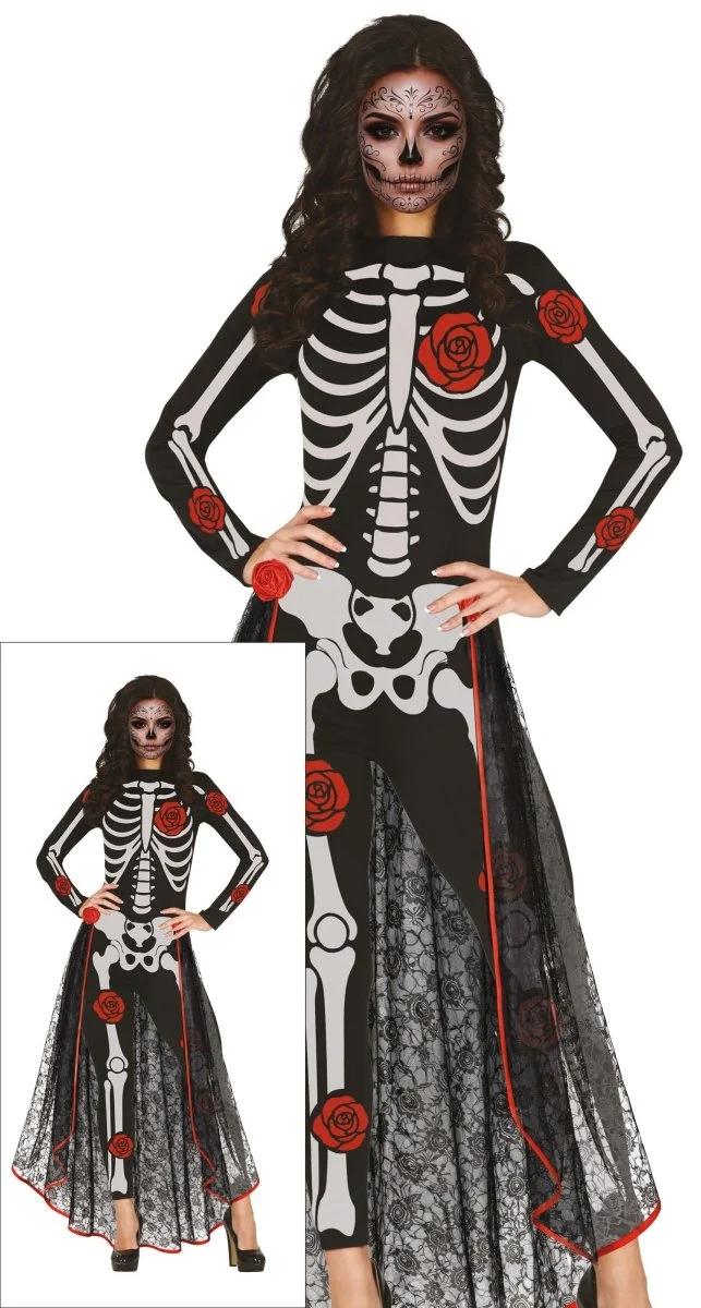 Dia de los Muertos-Kostüm für Damen: Skelett