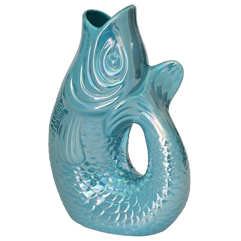 Vase MONSIEUR CARAFON Fisch, rainbow blau - 2,7l