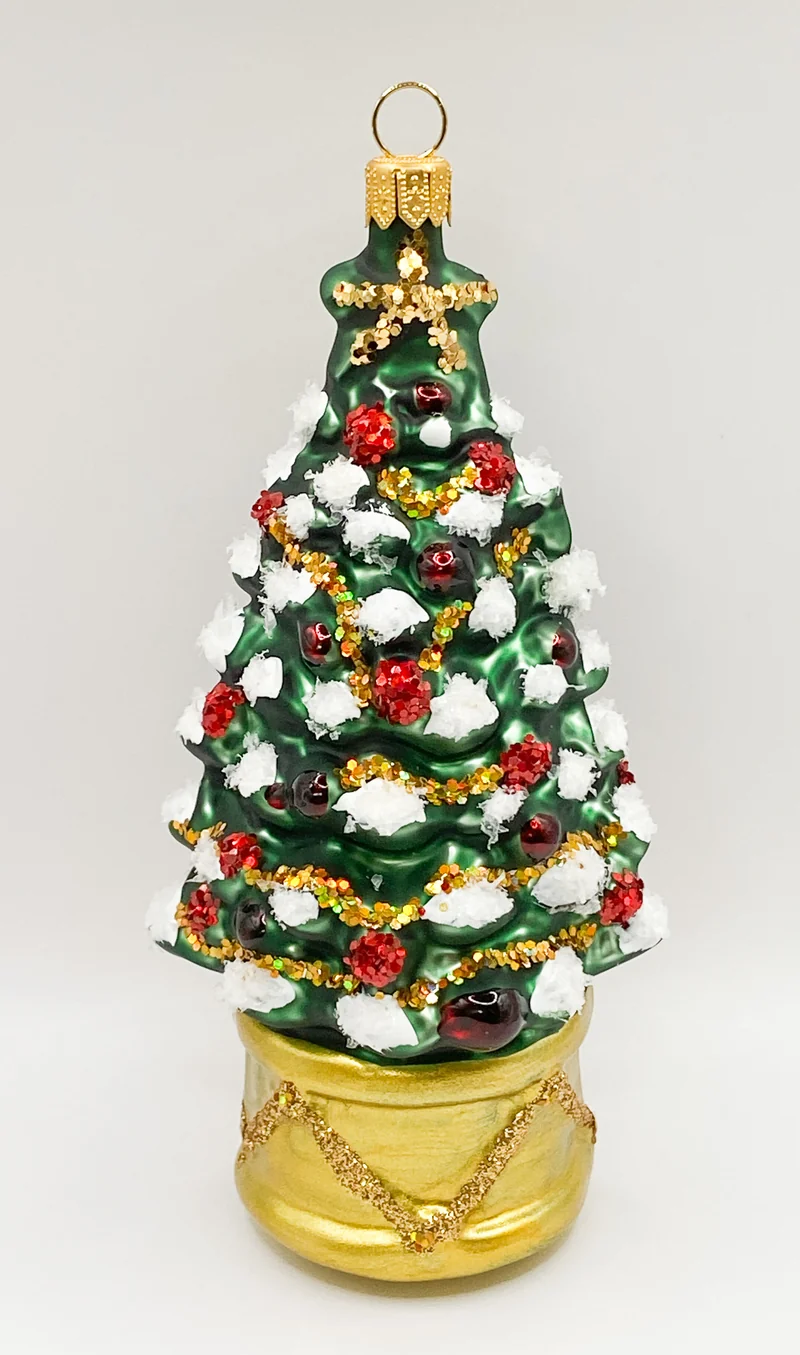 Christbaum im goldenen Topf