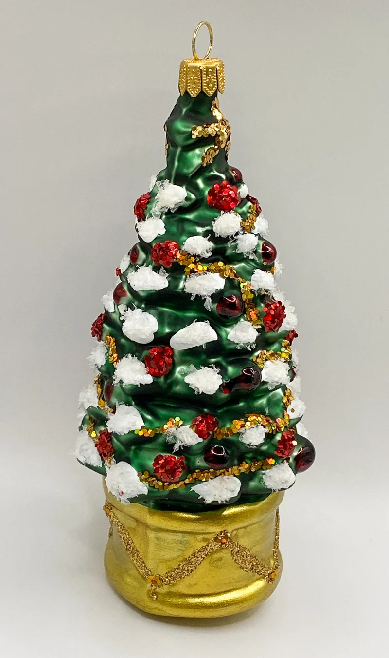 Christbaum im goldenen Topf