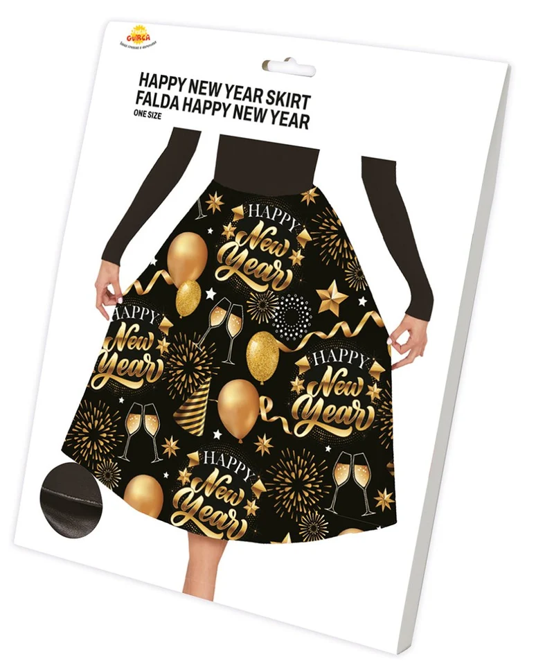 Happy New Year Rock Schwarz Gold