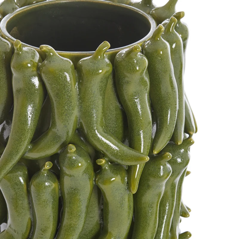 Keramikvase PEPPER dunkelgrün, Peperoni-Design 26,5x25xH39cm