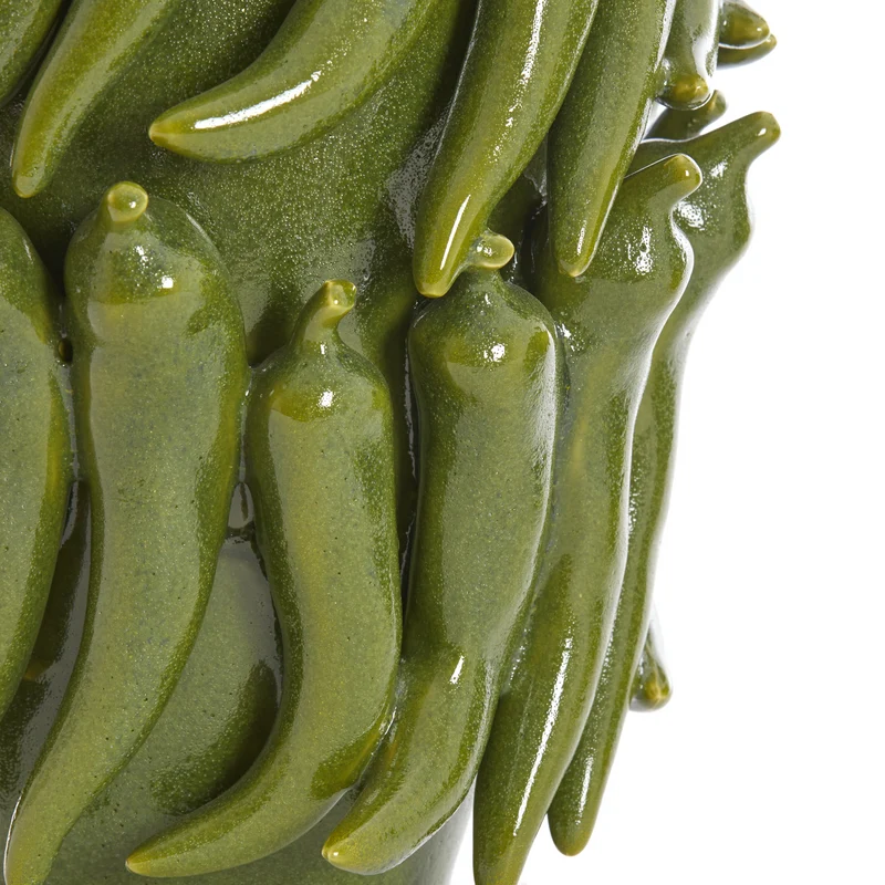 Keramikvase PEPPER dunkelgrün, Peperoni-Design 26,5x25xH39cm
