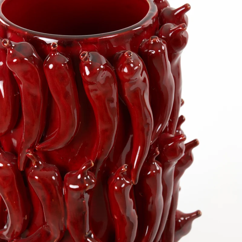 Keramikvase PEPPER rot, Pfefferschoten-Design 26,5x25xH39cm