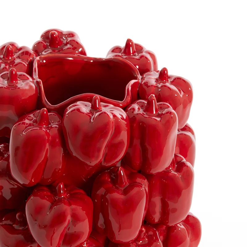 Keramikvase BELLPEPPER rot mit Paprika-Design 23,5x23x32,5 cm