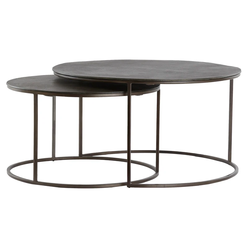 Couchtisch TALCA 2er-Set, Metall, dunkelbraun