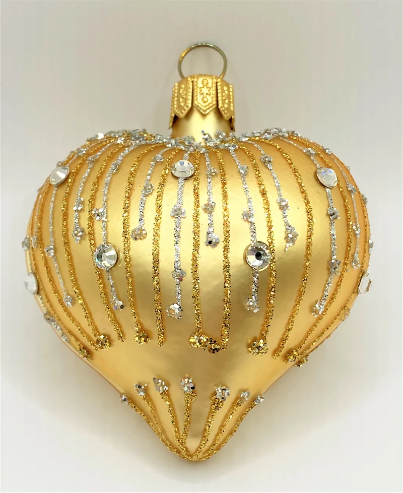 Goldenes Herz mit Streifendekor