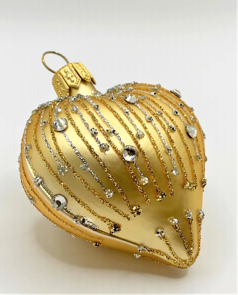 Goldenes Herz mit Streifendekor