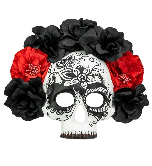 Dia de los Muertos-Maske – Schwarz-Weißer Totenkopf
