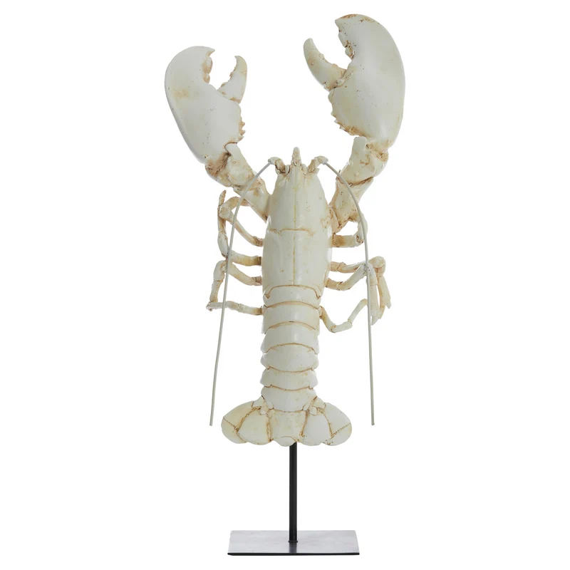 Ornament LOBSTER auf Fuß, Höhe 56,5 cm, off-white