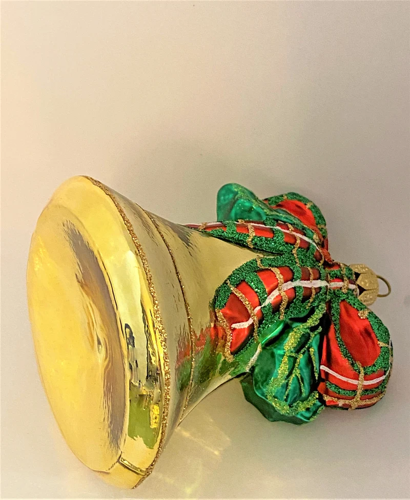 Goldene Glocke mit Stechlaubschleife