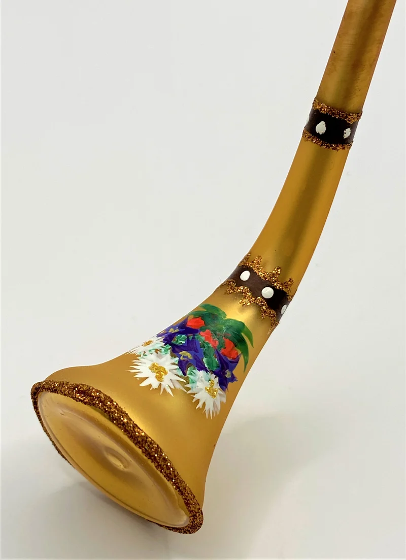 Alphorn mit Alpenblumenbemalung