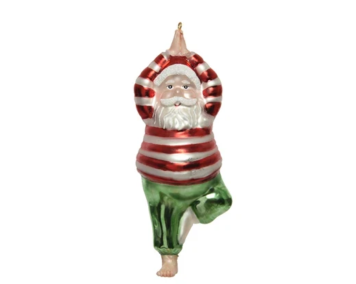 Yoga Weihnachtsmann Baumanhänger
