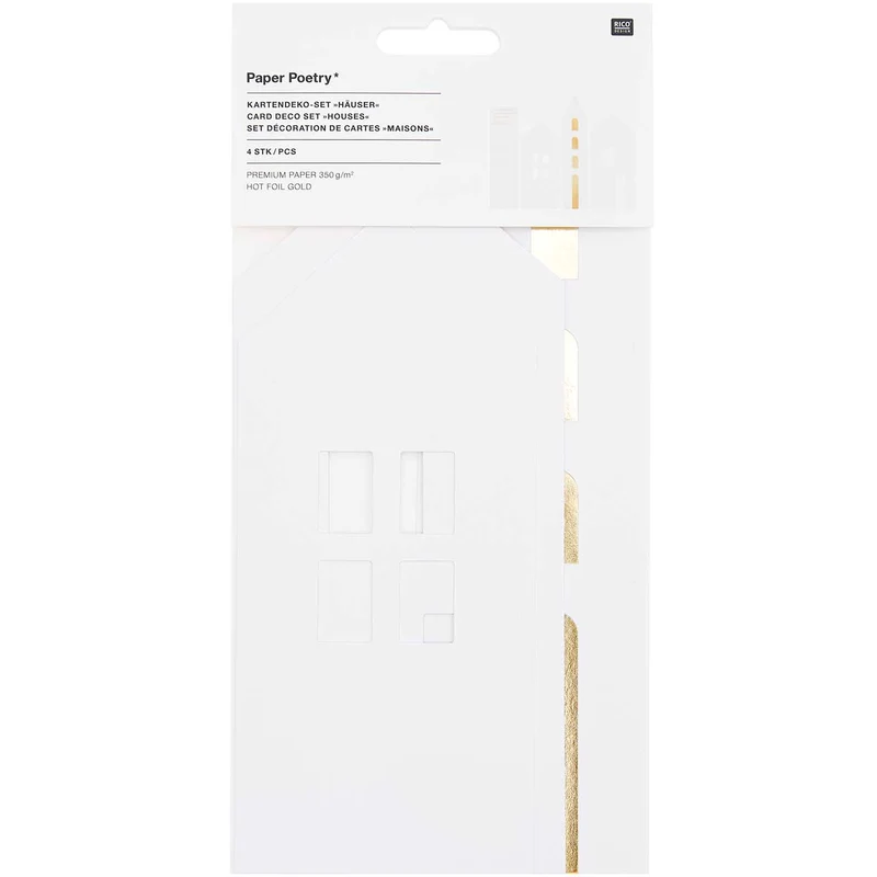 Rico Design Kartendeko Set Häuser, weiß