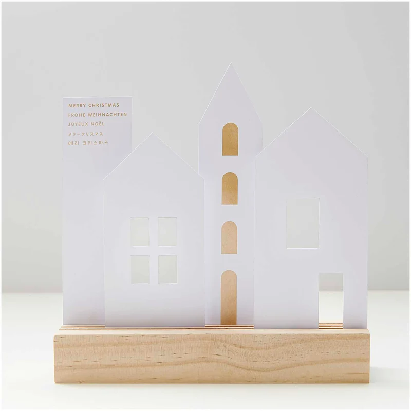 Rico Design Kartendeko Set Häuser, weiß