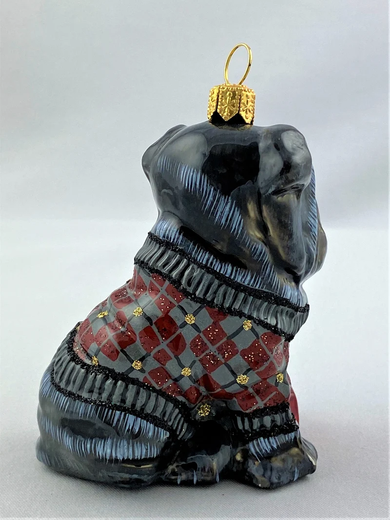 Schwarzer Sharpei im Karopullover, KOMOZJA MOSTOWSKI