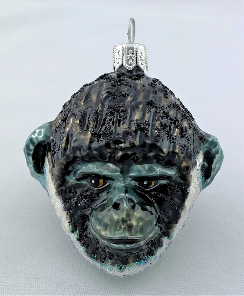 Schwarzer Gibbon Affenkopf