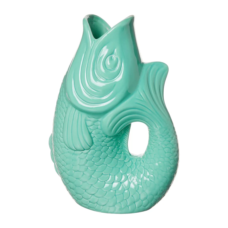 Vase MONSIEUR CARAFON Fisch, mint cream - 1,2l