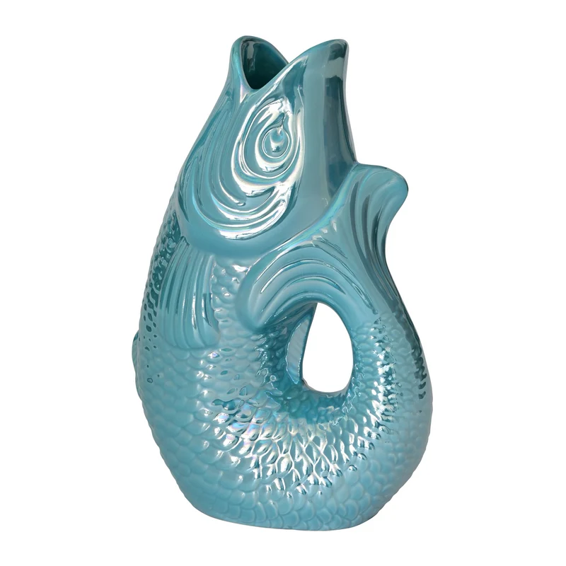 Vase MONSIEUR CARAFON Fisch, rainbow blau - 1,2l