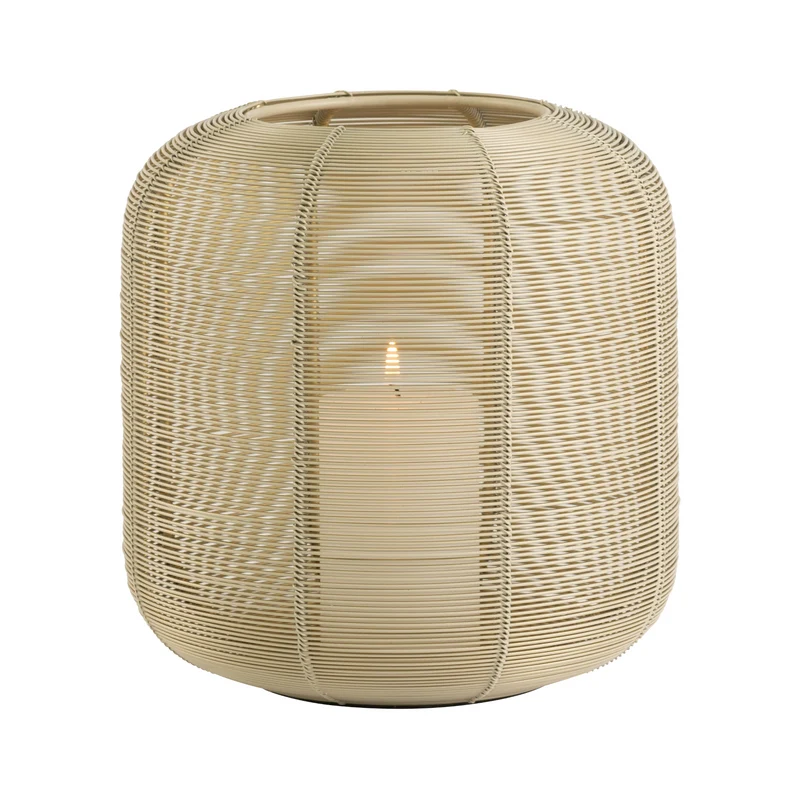 Windlicht KNOKKE sandstone/gold 21x21,5x21 cm