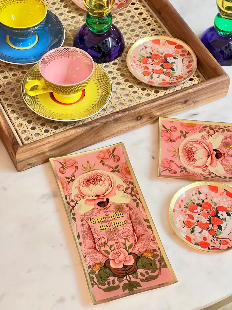 Glasteller Love Plates GROW WITH THE FLOW 10x21cm