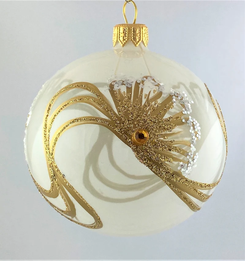 Kugel matt transparent mit Jugendstildekor