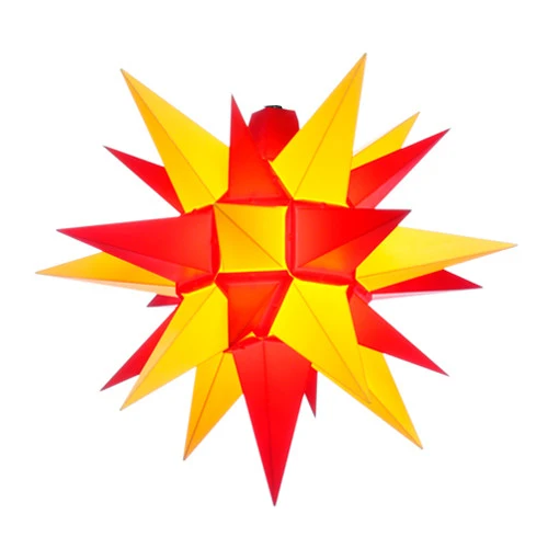 Herrnhuter Stern A4,gelb/rot 40 cm, Kunststoff, für den Innen-und Außenbereich