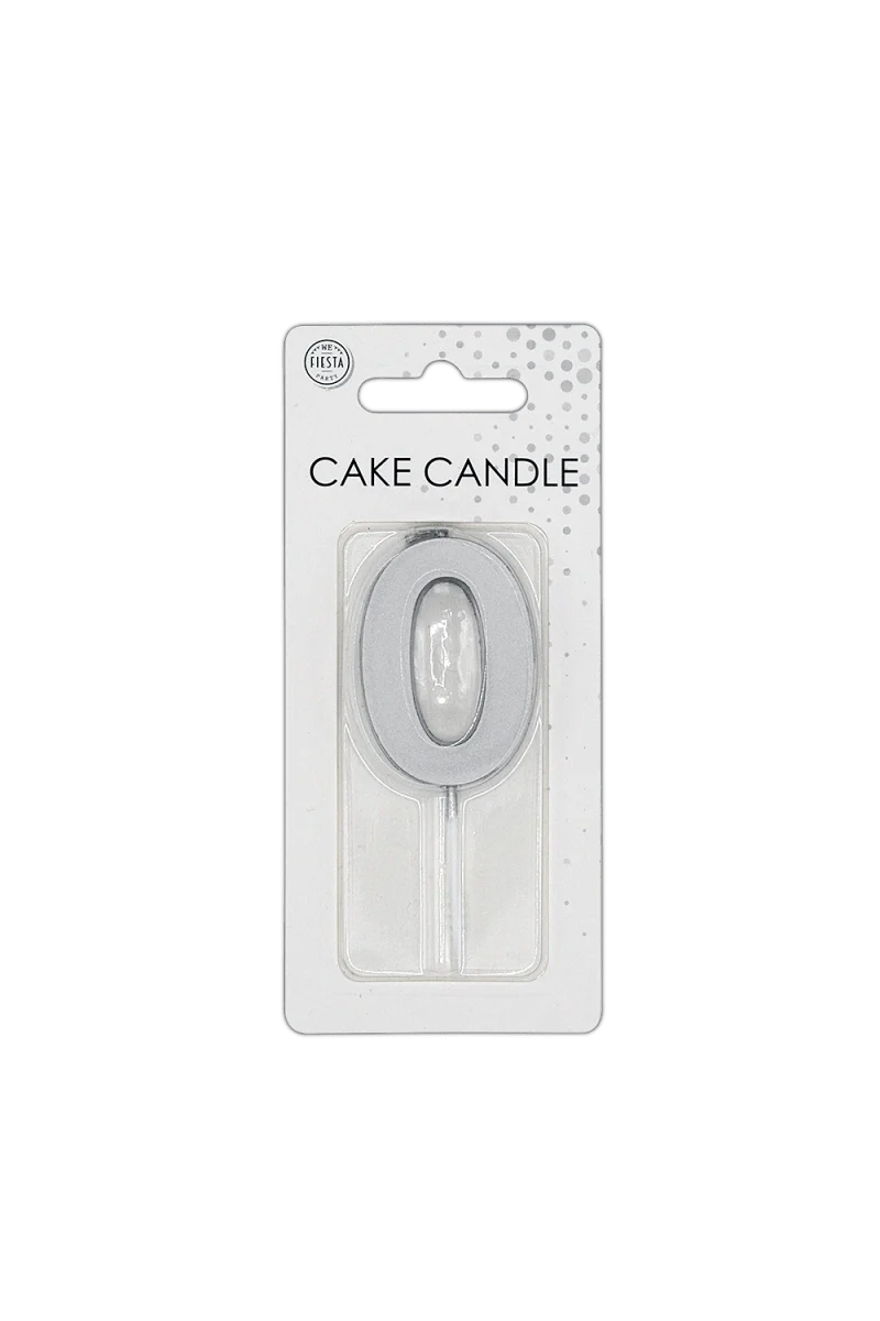 0 Kerze Silber Metallic 4,5 cm