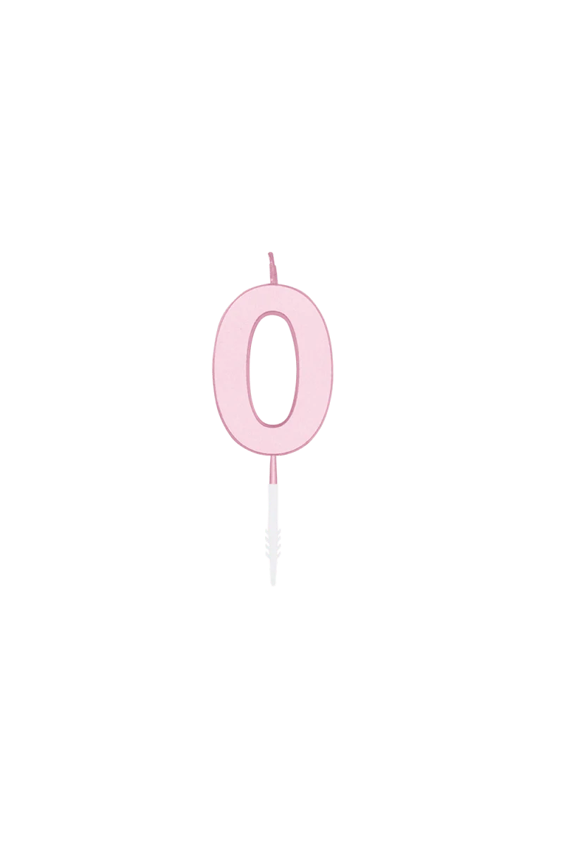0-Jahres-Kerze, Pastellrosa, 4,5 cm