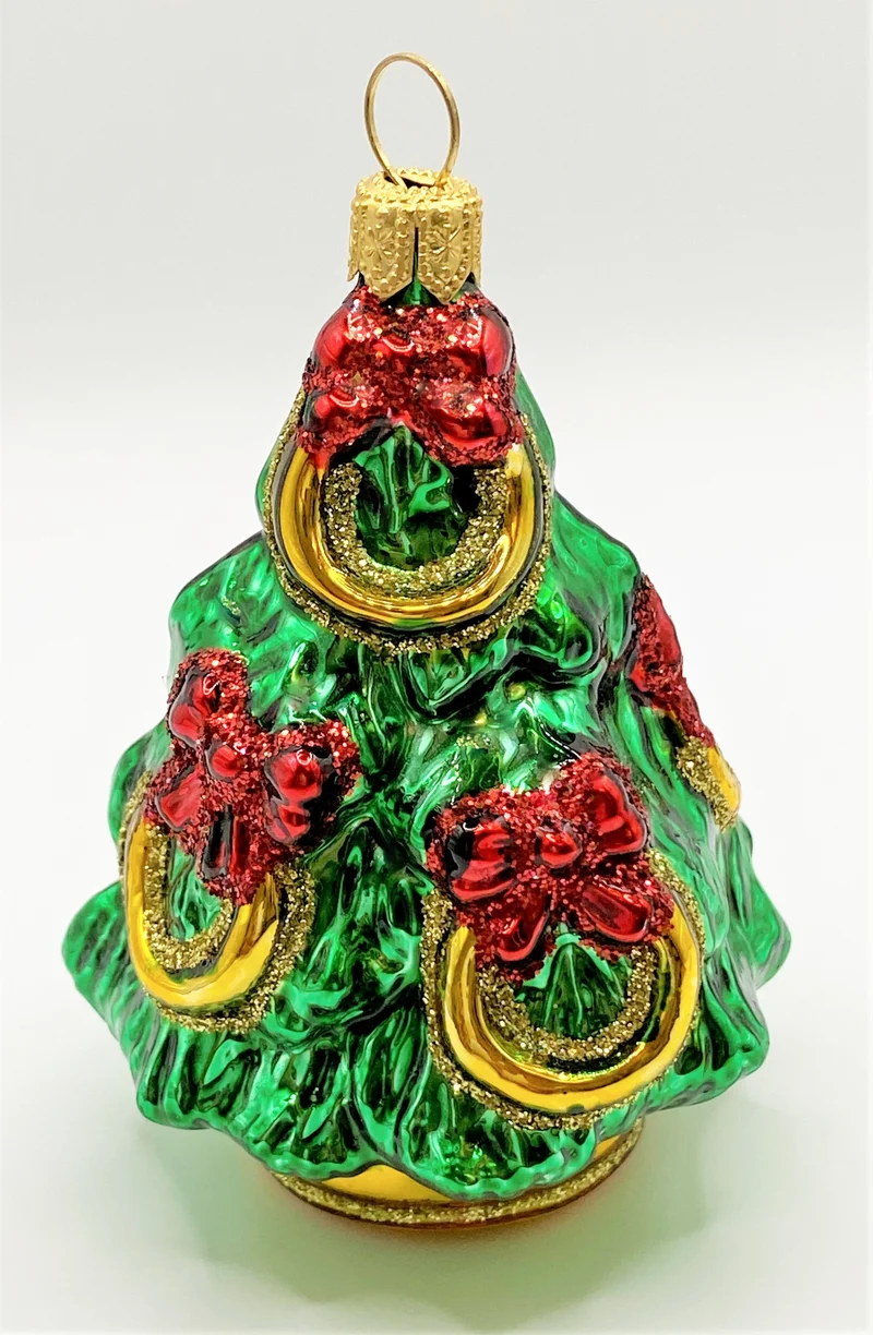 Kleiner Christbaum mit roten Schleifen