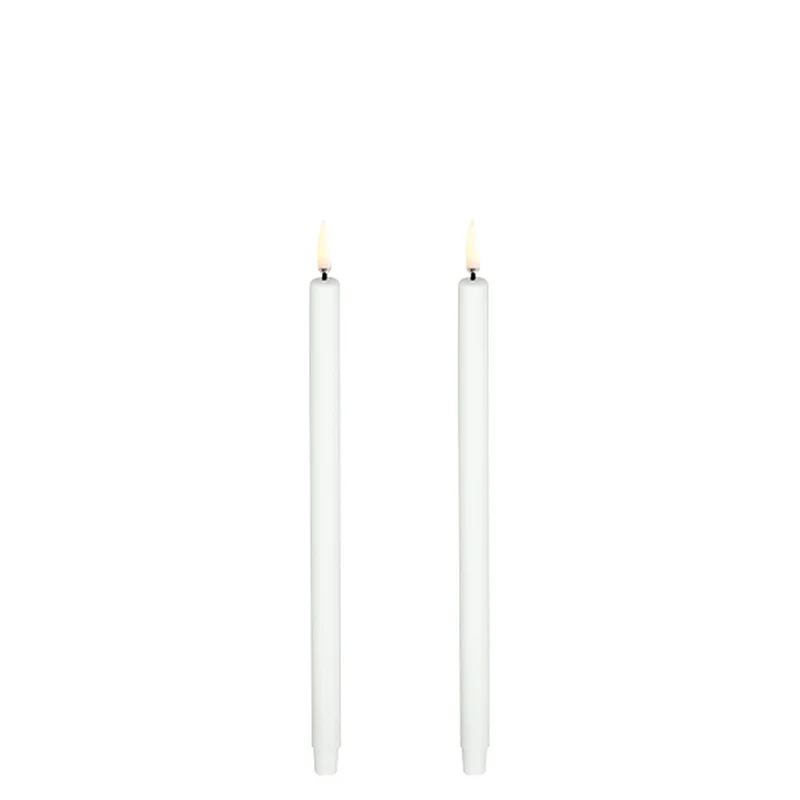 Uyuni LED Stabkerze, 2 Stück, Nordic White, 1,3 x 25 cm
