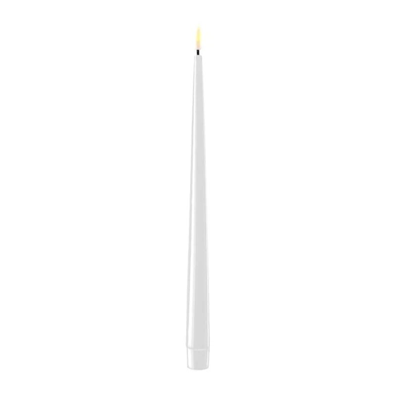 Deluxe Homeart Stabkerzen weiß 2er Set 2,2 x 28 cm