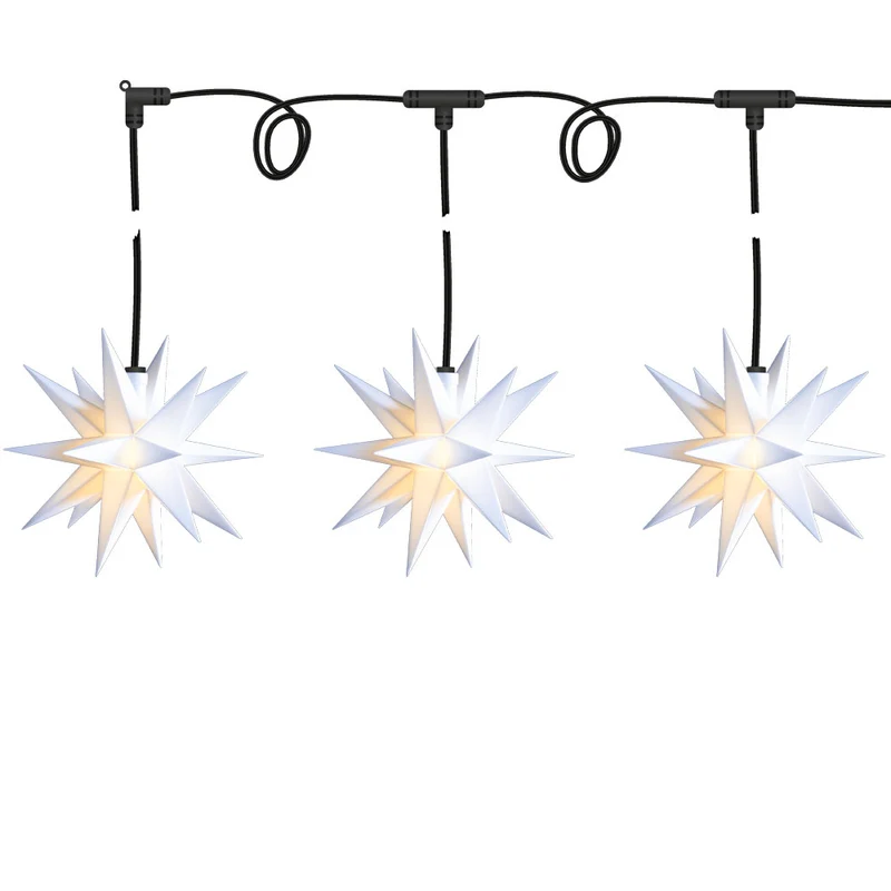 Sterntaler LED-Ministern Lichterkette, 3 Sterne, weiss, Ø 12 cm, Fernbedienung, für den Außenbereich