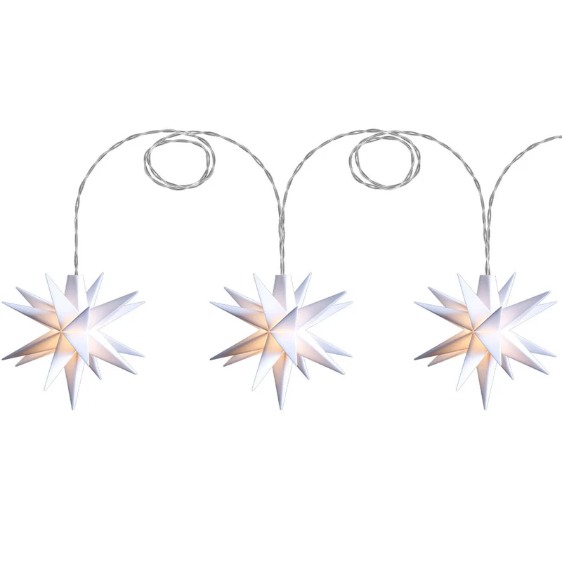 Sterntaler LED-Babystern Lichterkette, 3 Sterne, weiss, Ø 8 cm, für den Innenbereich