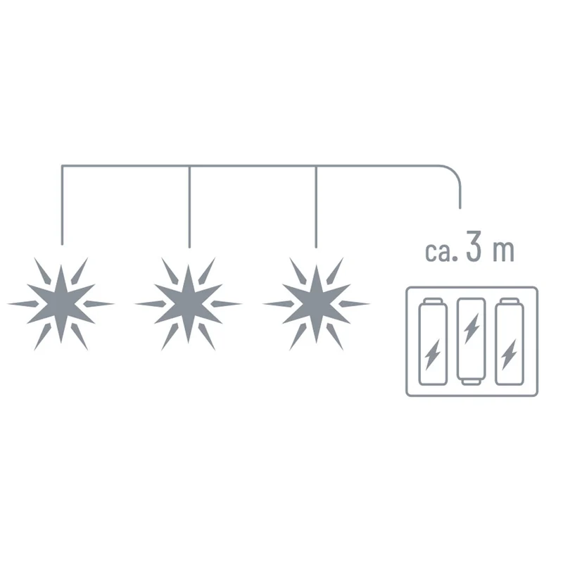 Sterntaler LED-Babystern Lichterkette, 3 Sterne, weiss, Ø 8 cm, für den Innenbereich