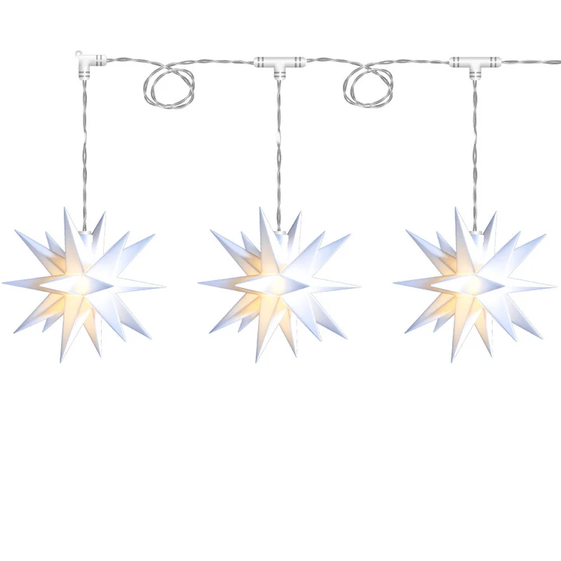 Sterntaler LED-Ministern Lichterkette, 3 Sterne, weiss, Ø 12 cm, Fernbedienung, für den Innenbereich