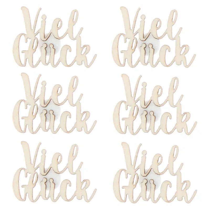 Rico Design Holzsticker "Viel Glück"