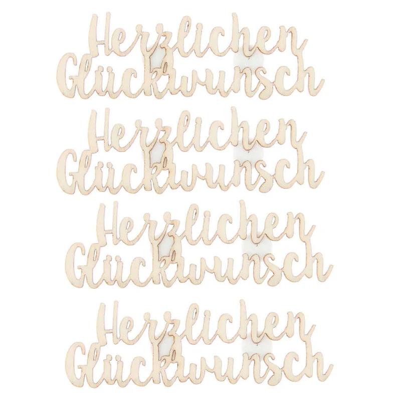 Rico Design Holzsticker "Herzlichen Glückwunsch"